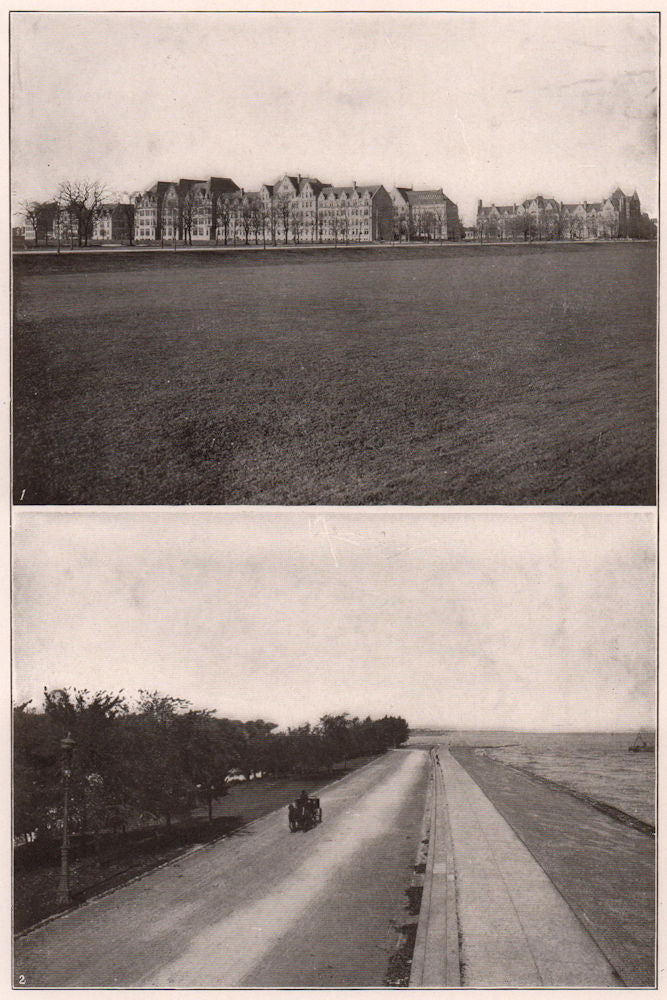 University of Chicago Buildings. Lake Drive, Lincoln Park. Illinois 1903 print
